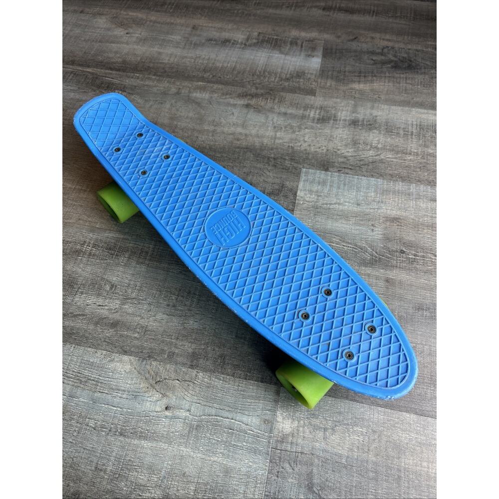 Penny Board High Bounce Nickel Skateboard Cruise Blue & Neon Wheels! Good Trucks